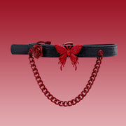 AllSparkling [REIGN] Butterfly & Rose nameplate choker