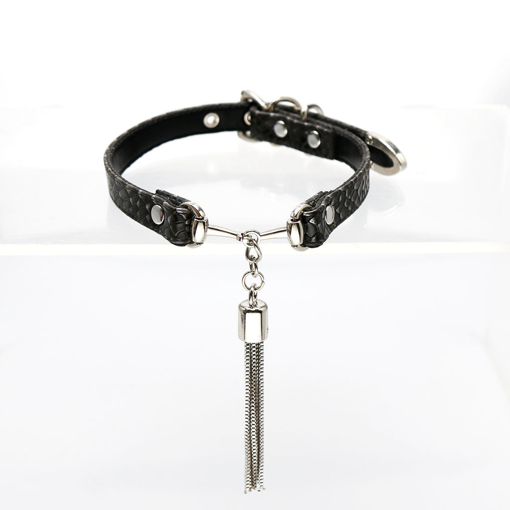 AllSparkling [REGIN] tassel choker Black/White