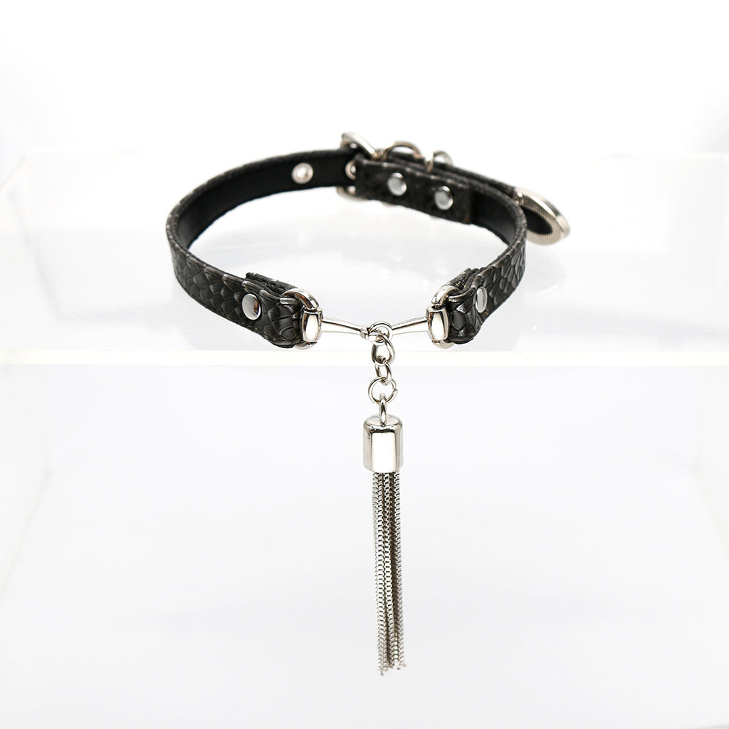 AllSparkling [REGIN] tassel choker Black/White