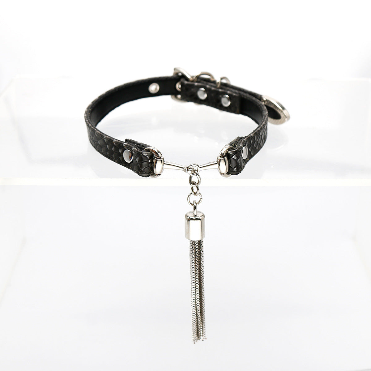 AllSparkling [REGIN] tassel choker Black/White