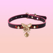 AllSparkling [PAPILLON] Butterfly & Bell Pink choker