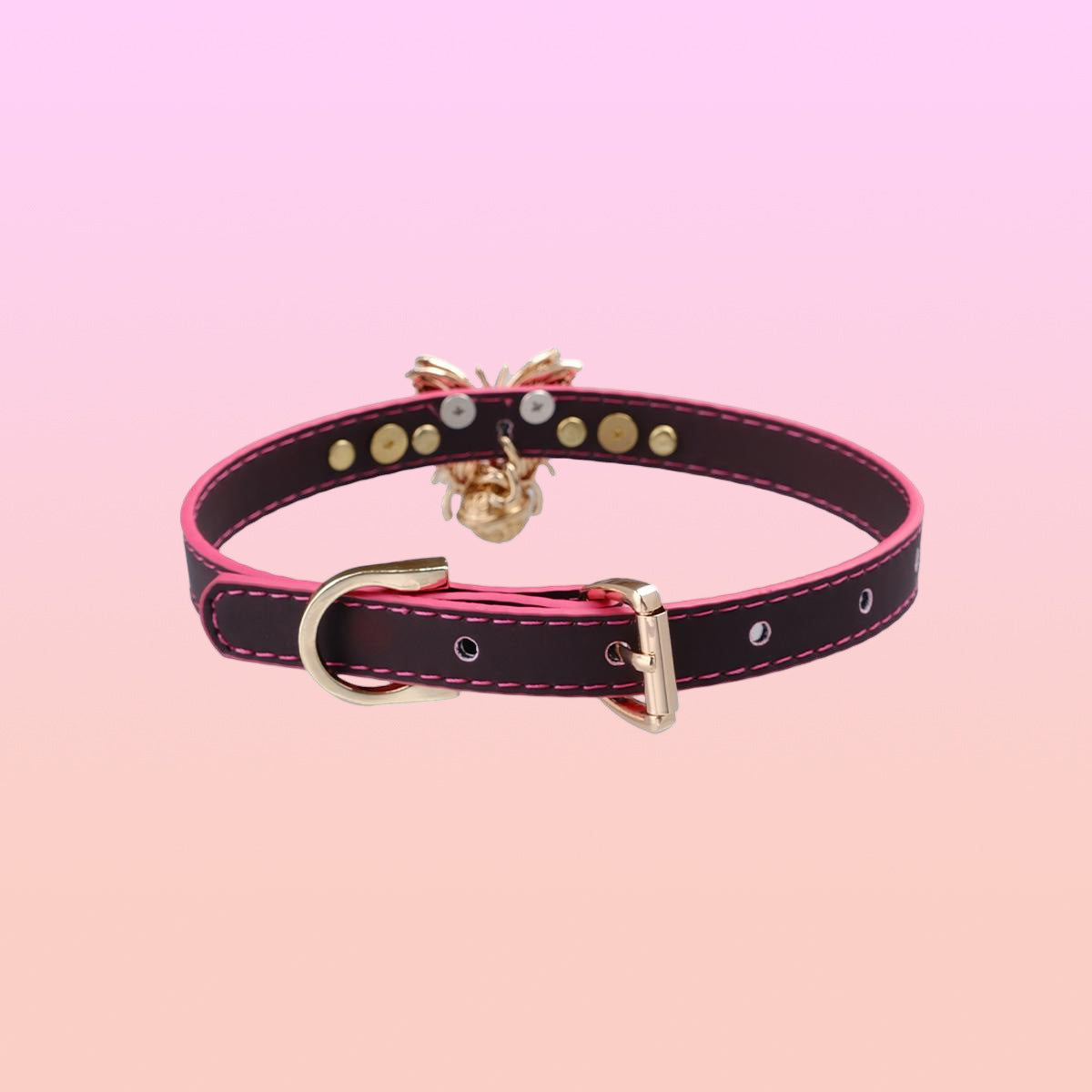 AllSparkling [PAPILLON] Butterfly & Bell Pink choker