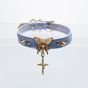 AllSparkling [PAPILLON] Golden Butterfly Nameplate Choker