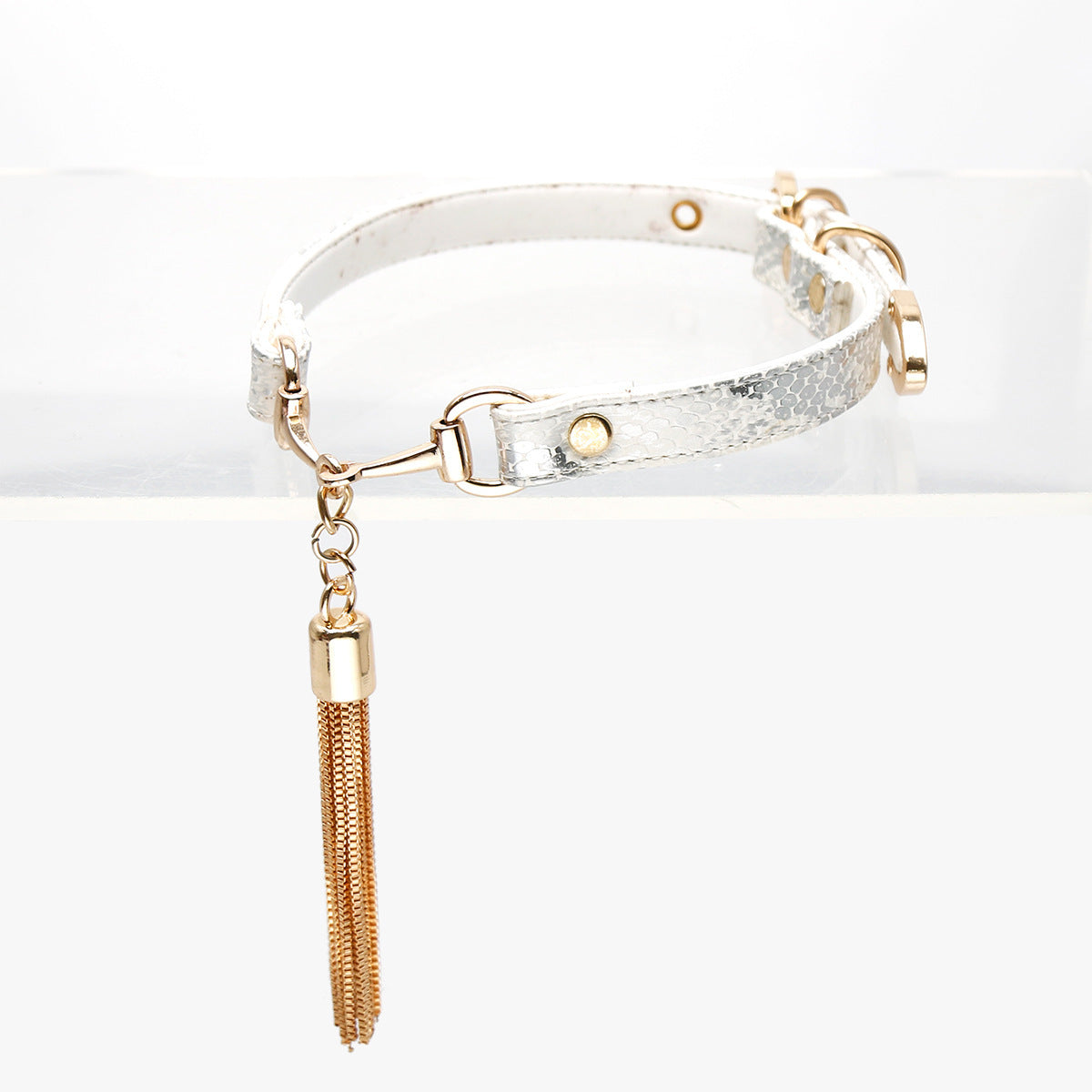 AllSparkling [REGIN] tassel choker Black/White