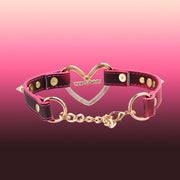 AllSparkling [CHROMATIC] Black to Pink Golden Heart Choker