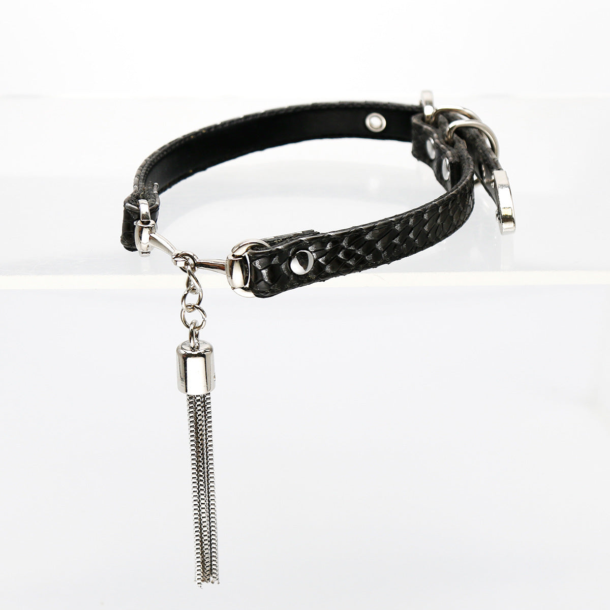 AllSparkling [REGIN] tassel choker Black/White