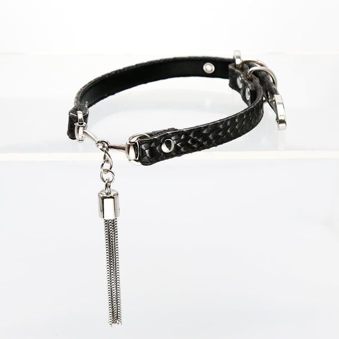 AllSparkling [REIGN] tassel choker Black/White