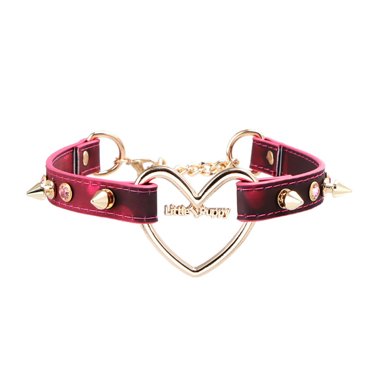 AllSparkling [CHROMATIC] Black to Pink Golden Heart Choker