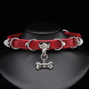 AllSparkling [REIGN] Red Snakeskin Nameplate Collar